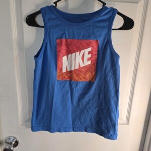 Nike Boys Blue Tank with Red and Orange Graphic